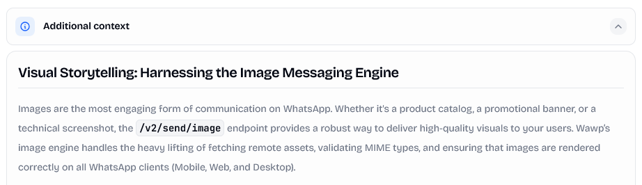 Additional Context: Section providing deep dives and strategic guidance for each endpoint.